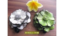 balinese leather hair slides accessories flower designs